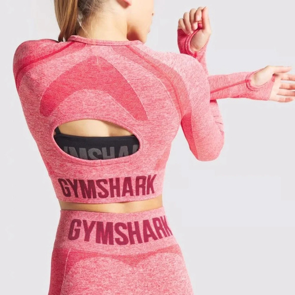 GYMSHARK FLEX SPORTS LONG SLEEVE CROP TOP Women’s size Small - Picture 1 of 9